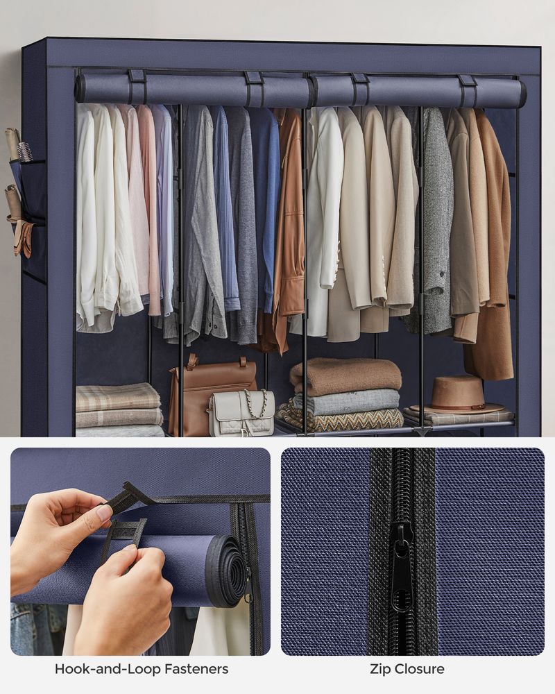 SONGMICS Wardrobe Closet Organizer with Cover