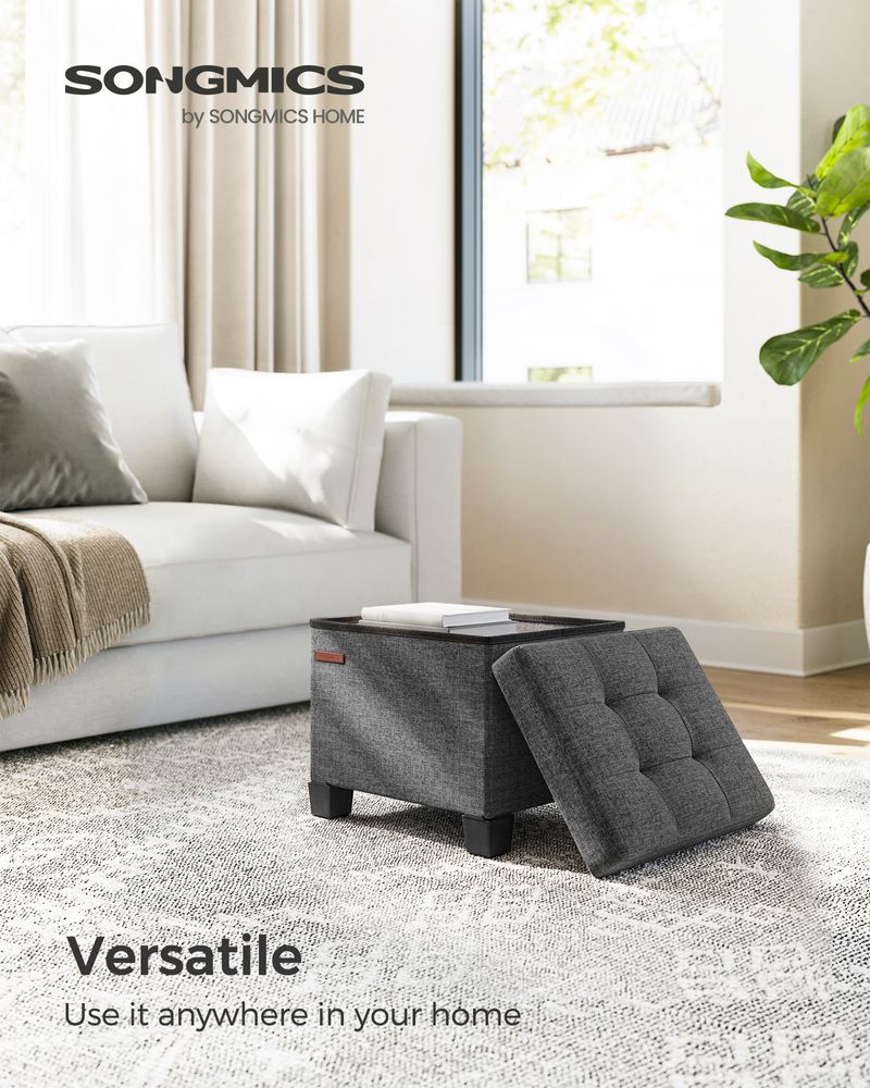 SONGMICS Small Ottoman Foot Rest with Legs