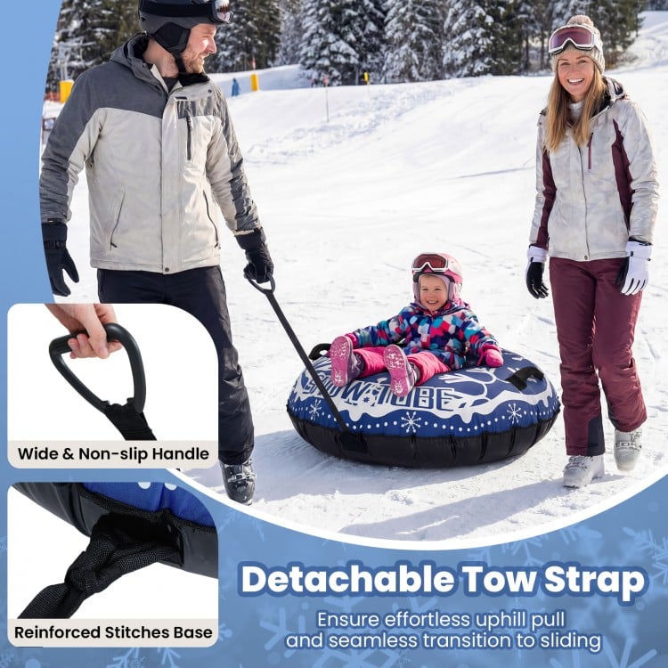 42" Heavy-duty Inflatable Snow Tube with Detachable Tow Strap