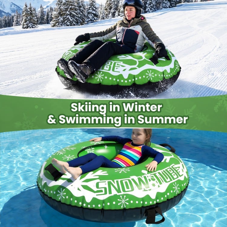 42" Heavy-duty Inflatable Snow Tube with Detachable Tow Strap