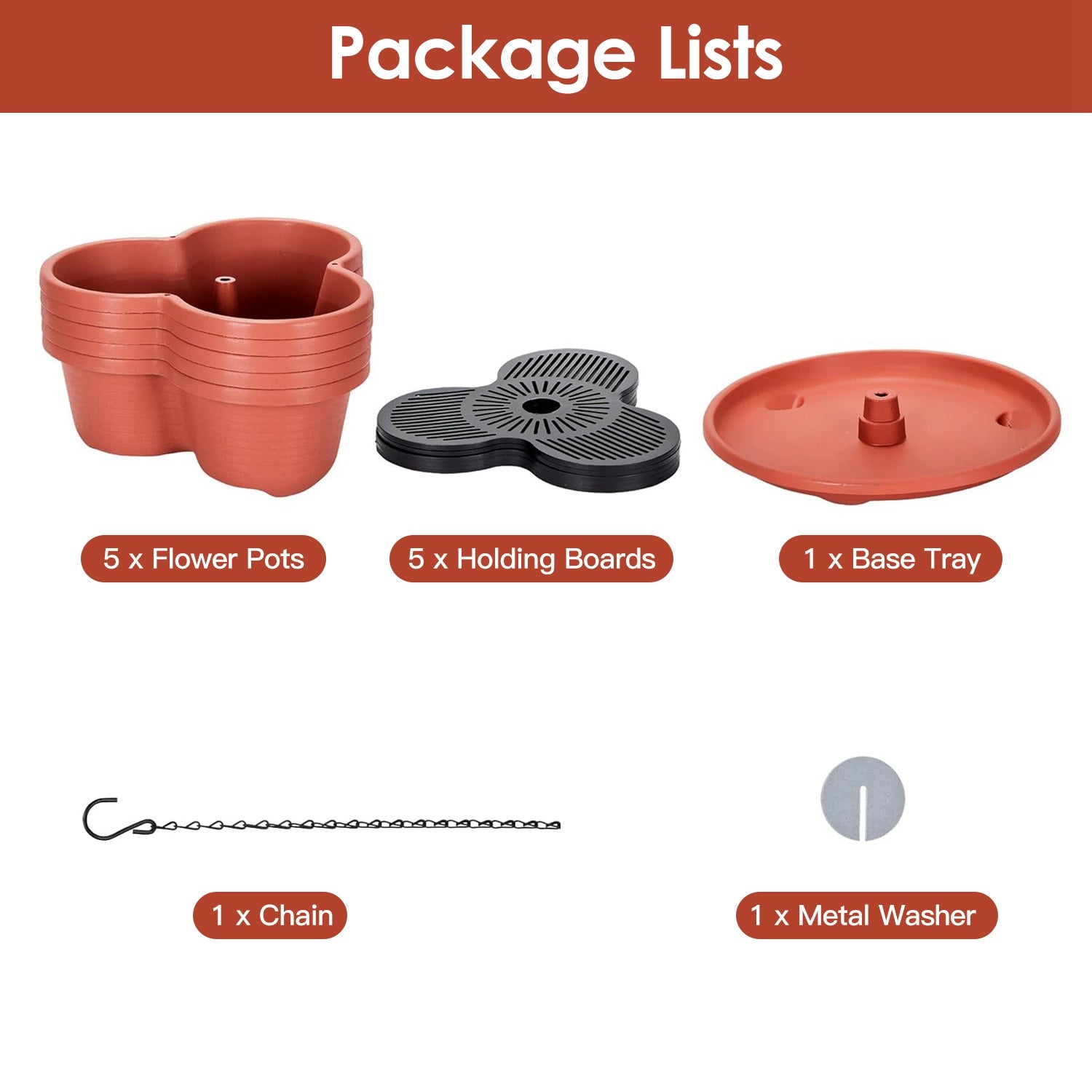 5 Tier Vertical Stackable Planter Garden Tower Stackable Planter Outdoor Gardening Pots for Strawberries Flowers Herbs Vegetables