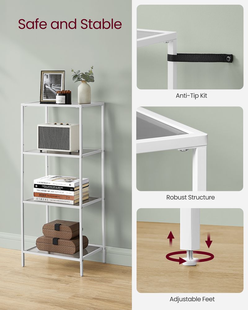 VASAGLE Bookcase, Slim Shelving Unit