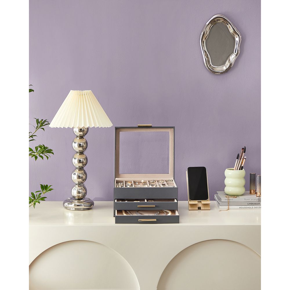 SONGMICS Jewelry Box with Glass Lid