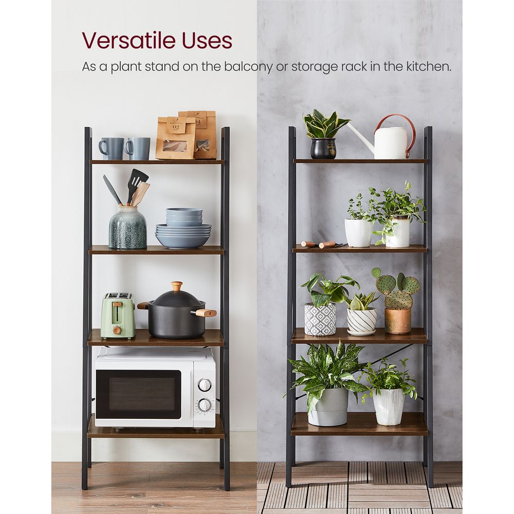 VASAGLE 4-Tier Ladder Shelf with Steel Frame