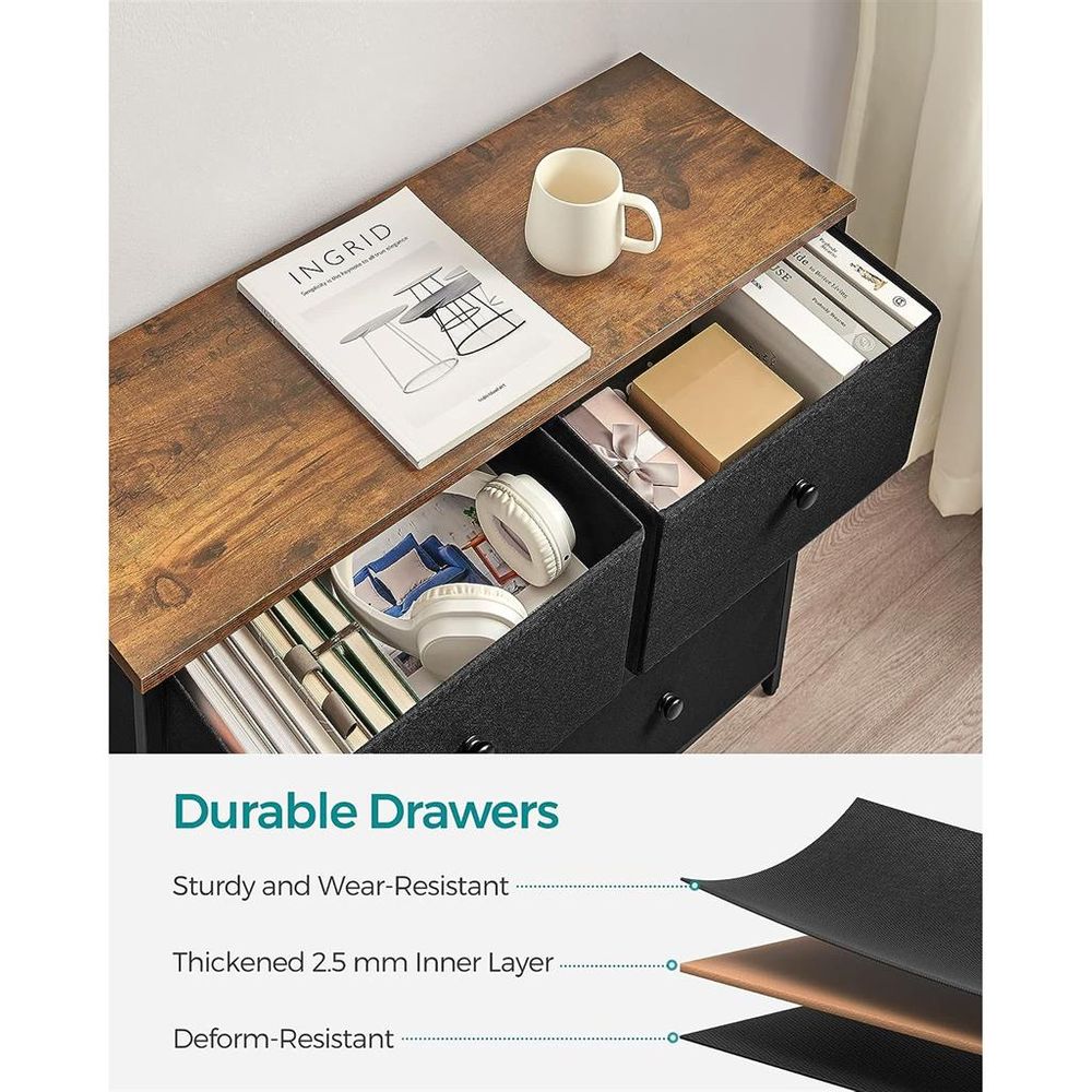 SONGMICS Closet Fabric Dresser with Metal Frame