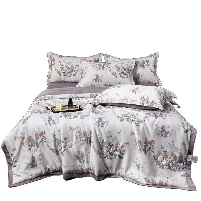 Printed Washed Tencel Summer Cooling Duvet Four-piece Set