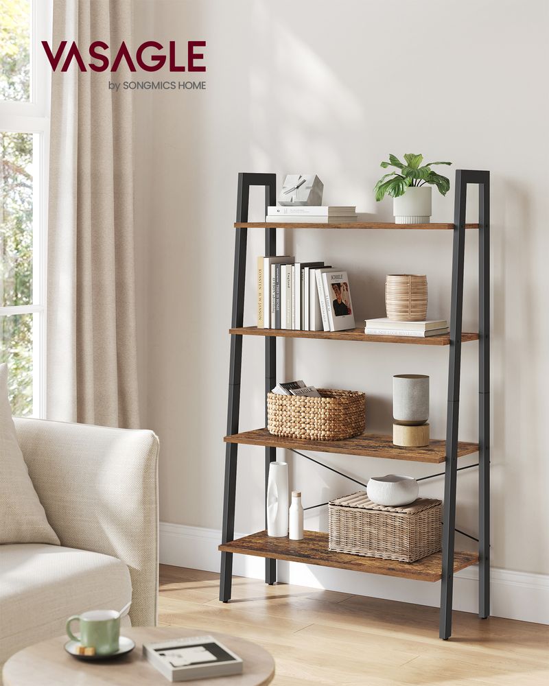 VASAGLE 4-Tier Ladder Shelf with Steel Frame