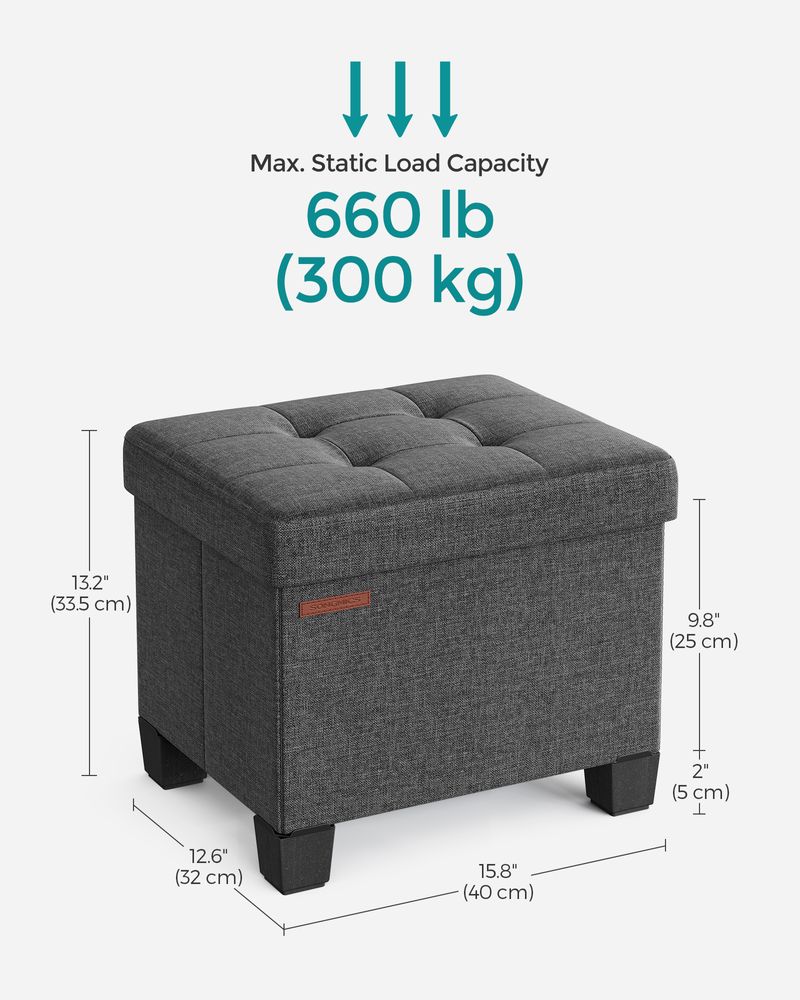 SONGMICS Small Ottoman Foot Rest with Legs