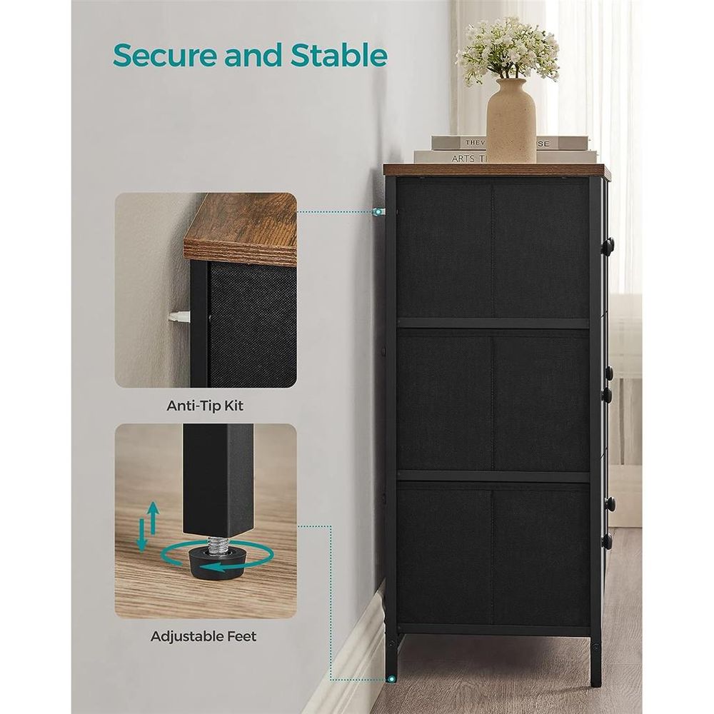 SONGMICS Closet Fabric Dresser with Metal Frame