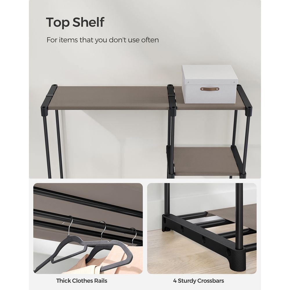 SONGMICS Freestanding Closet Organizer with Shelves, Hanging Rods