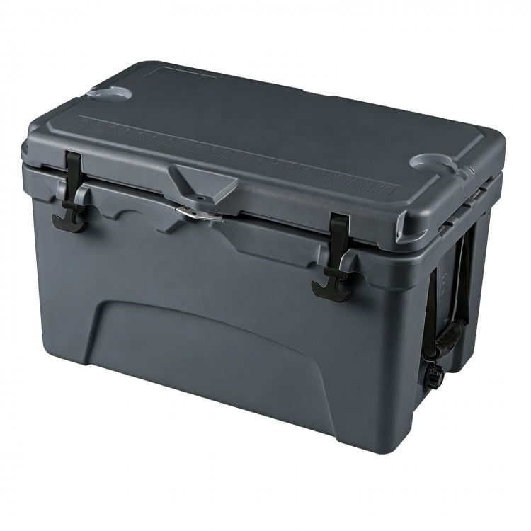 45 Quart Portable Hard Cooler Insulated Ice Chest Keeps Cool for up to 6 Days-Gray
