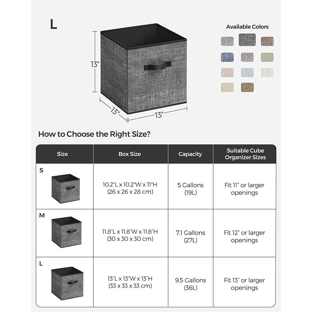 SONGMICS Non-Woven Fabric Storage Cubes with Double Handles
