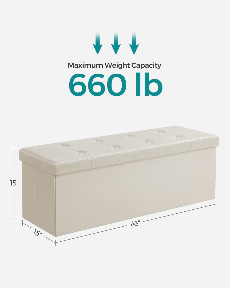 SONGMICS Folding Storage Ottoman Bench