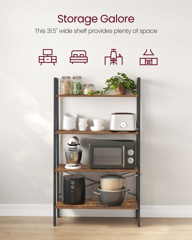 VASAGLE 4-Tier Ladder Shelf with Steel Frame