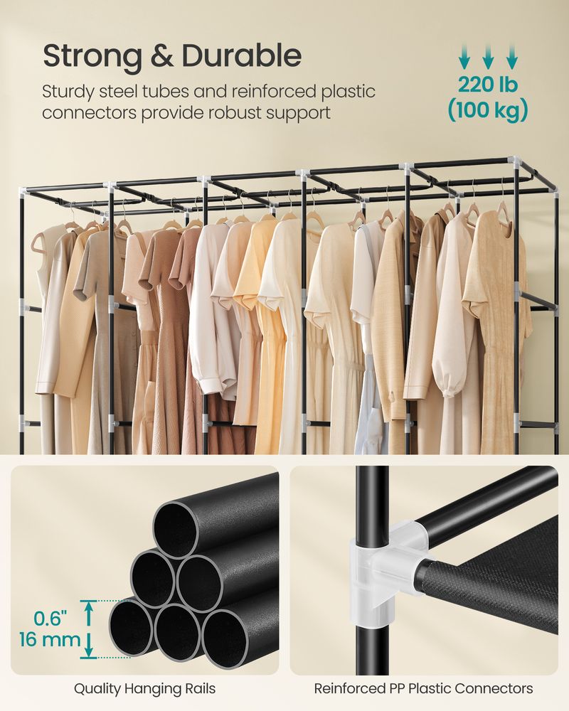 SONGMICS Wardrobe Closet Organizer with Cover
