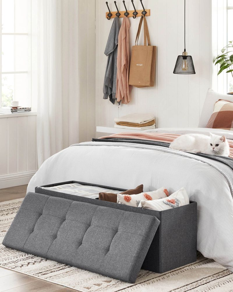SONGMICS MAZIE Collection 43'' Folding Storage Ottoman Bench