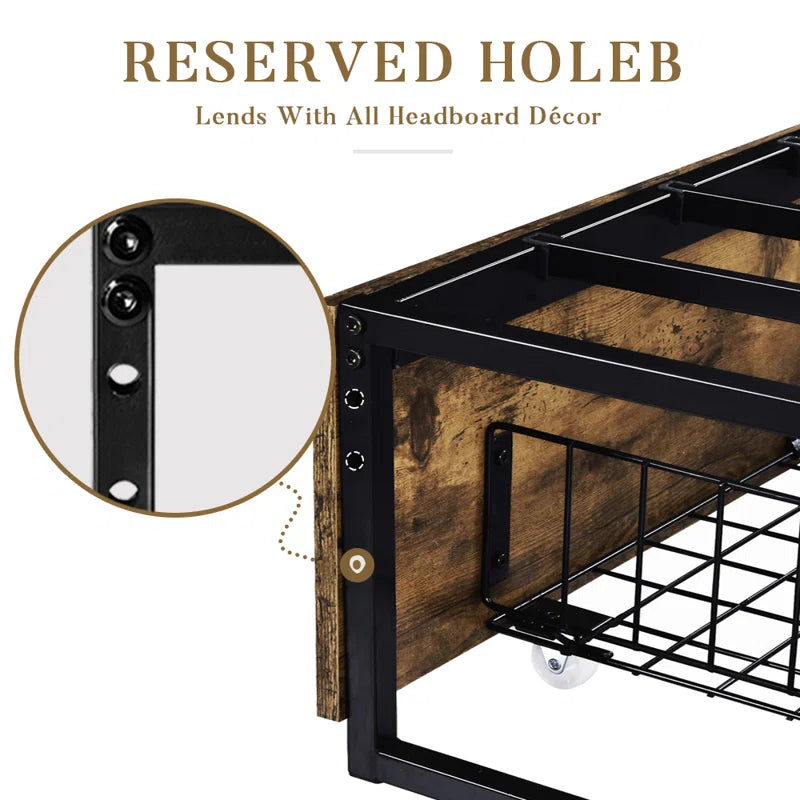 Milliken Storage Platform Bed with 4 Drawers No Headboard