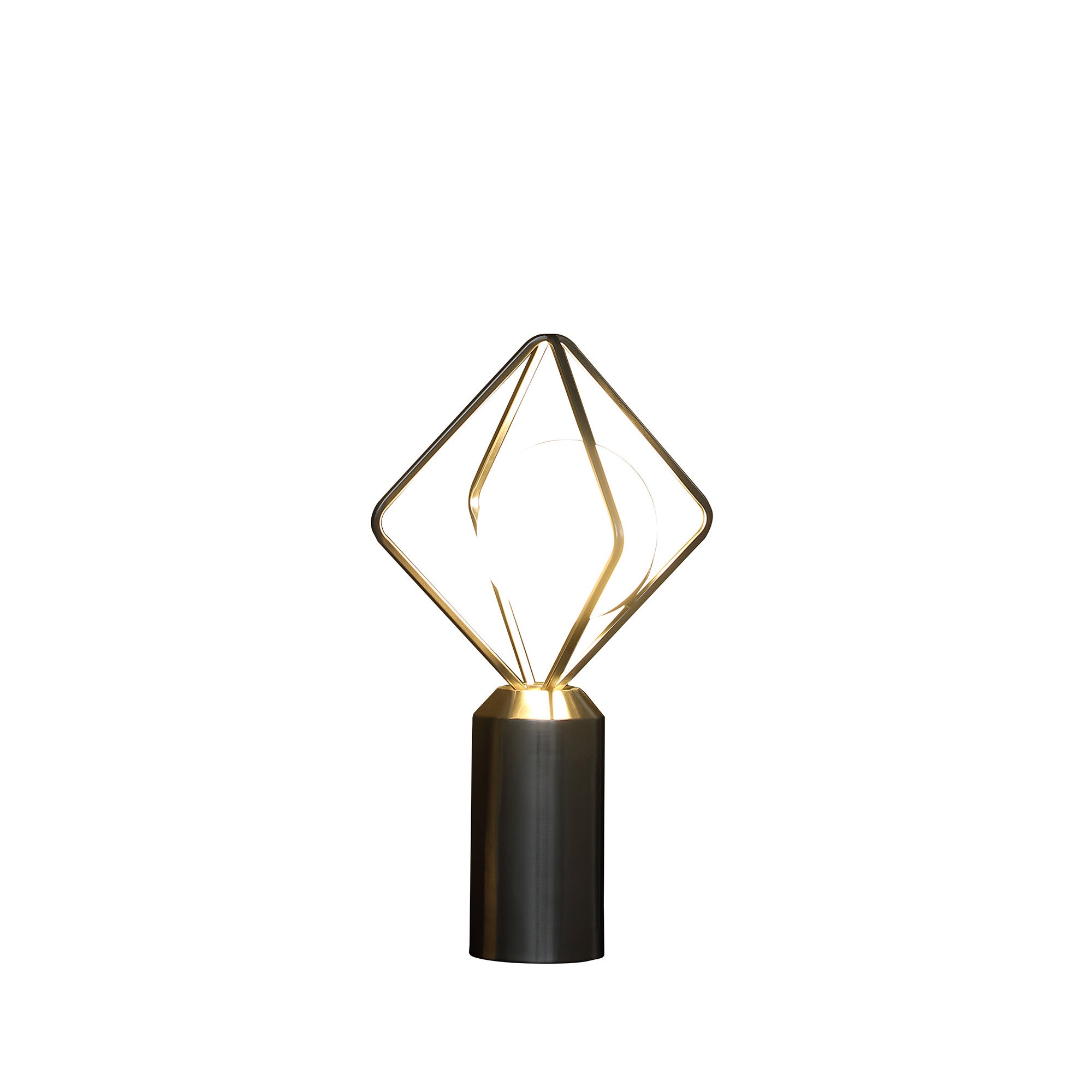 20" Silver Geometric Pedestal Contemporary Table or Desk Lamp