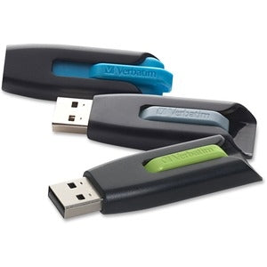 Microban 16GB Store 'n' Go V3 USB 3.2 Gen 1 Flash Drive - 3pk - Blue, Green, Gray