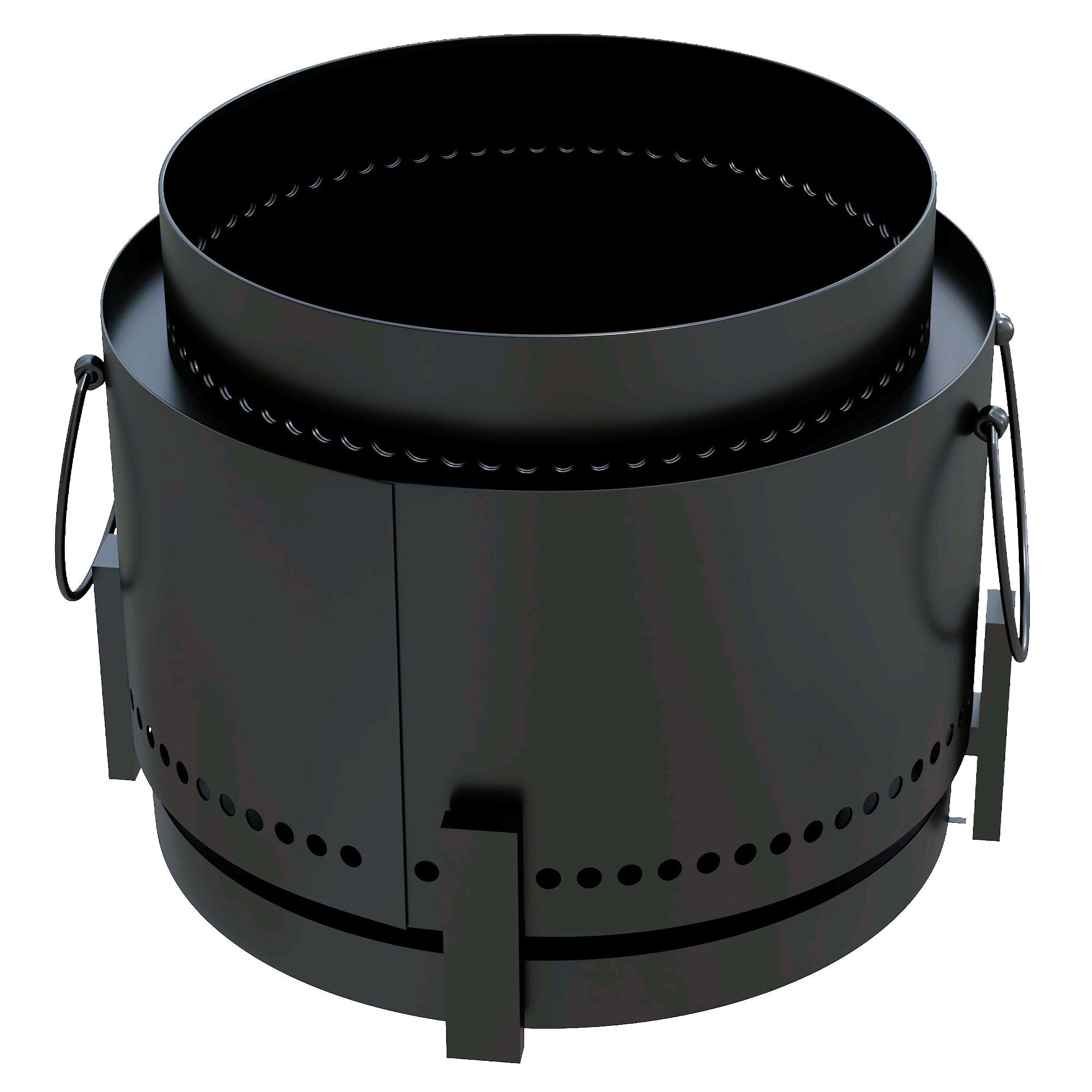 Outsunny Smokeless Fire Pit with Ash Catcher, Portable Wood Burning Firepit with Poker for Garden Camping Bonfire Party, Black