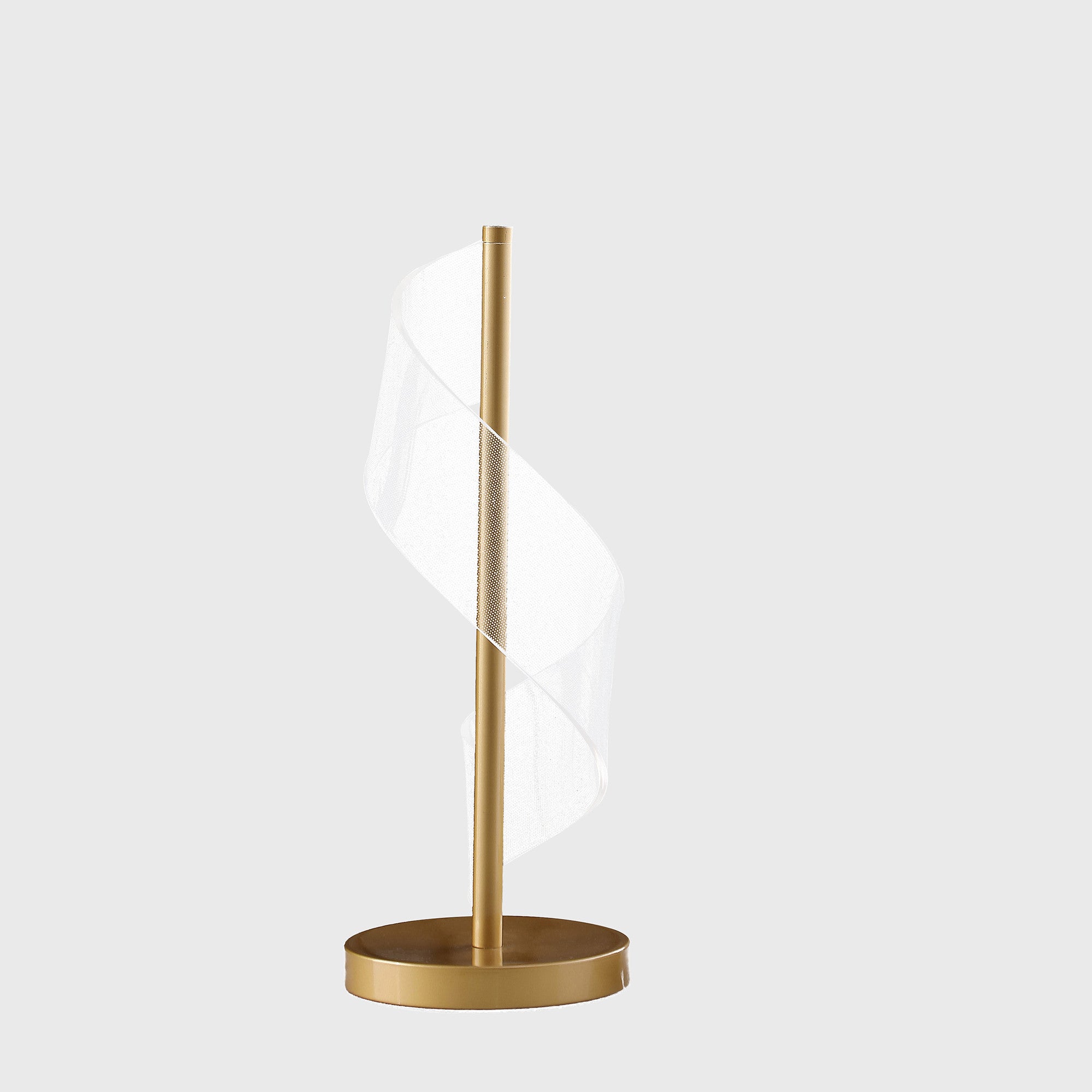 19" Gold Modern Swirl Metal and Acrylic LED Table Lamp