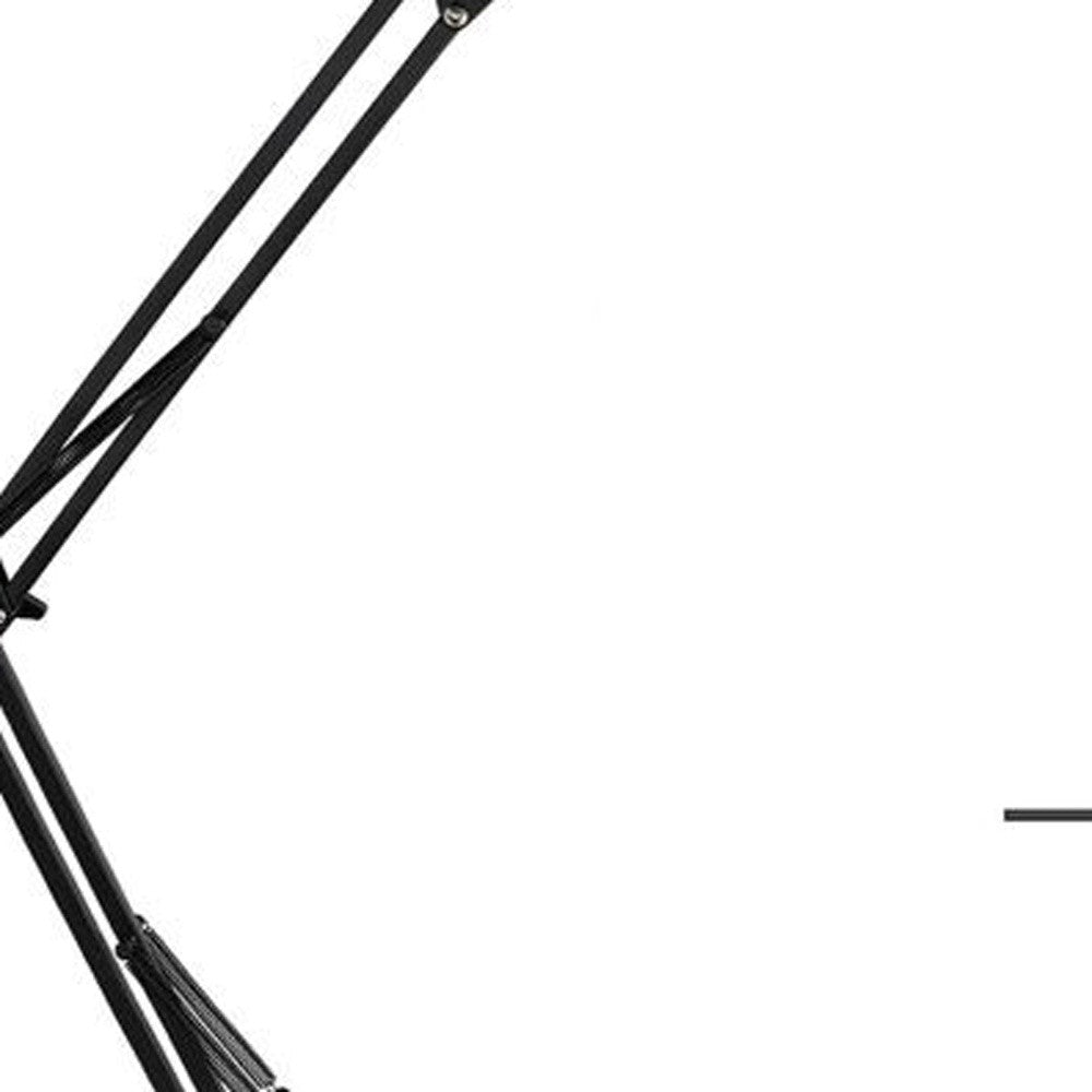 17" Black Metal USB Adjustable Swing Arm LED Desk Lamp with Clamp