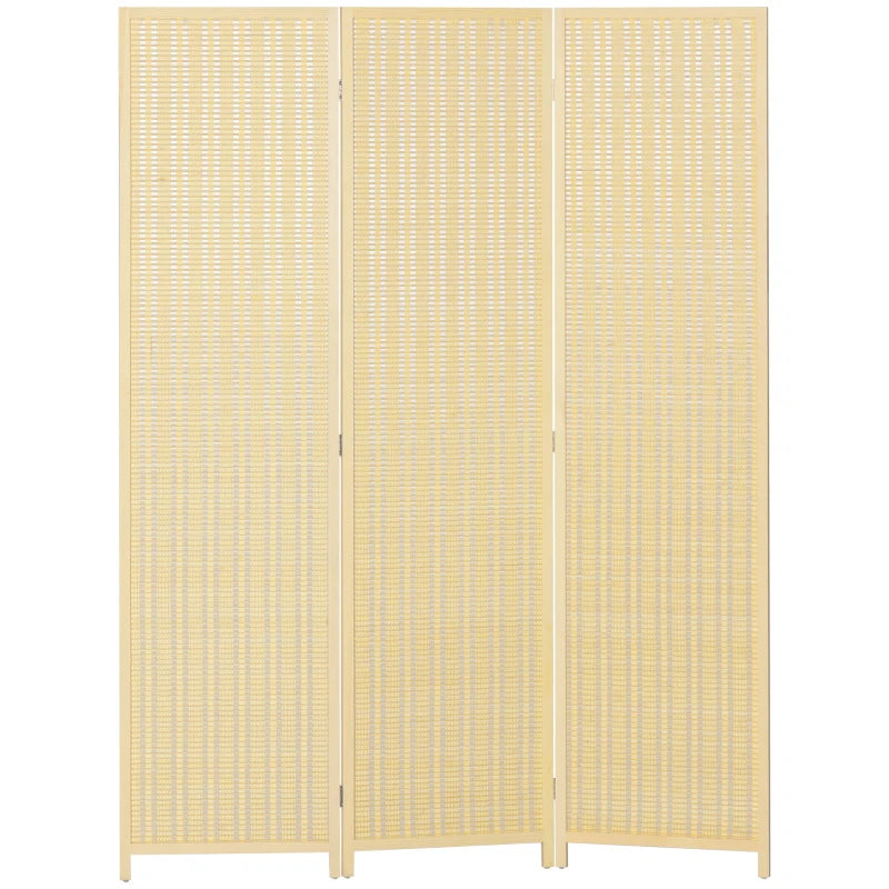 Woven Bamboo Room Divider, 3 Panel Folding Indoor Privacy Screens for Home Office, Natural Wood