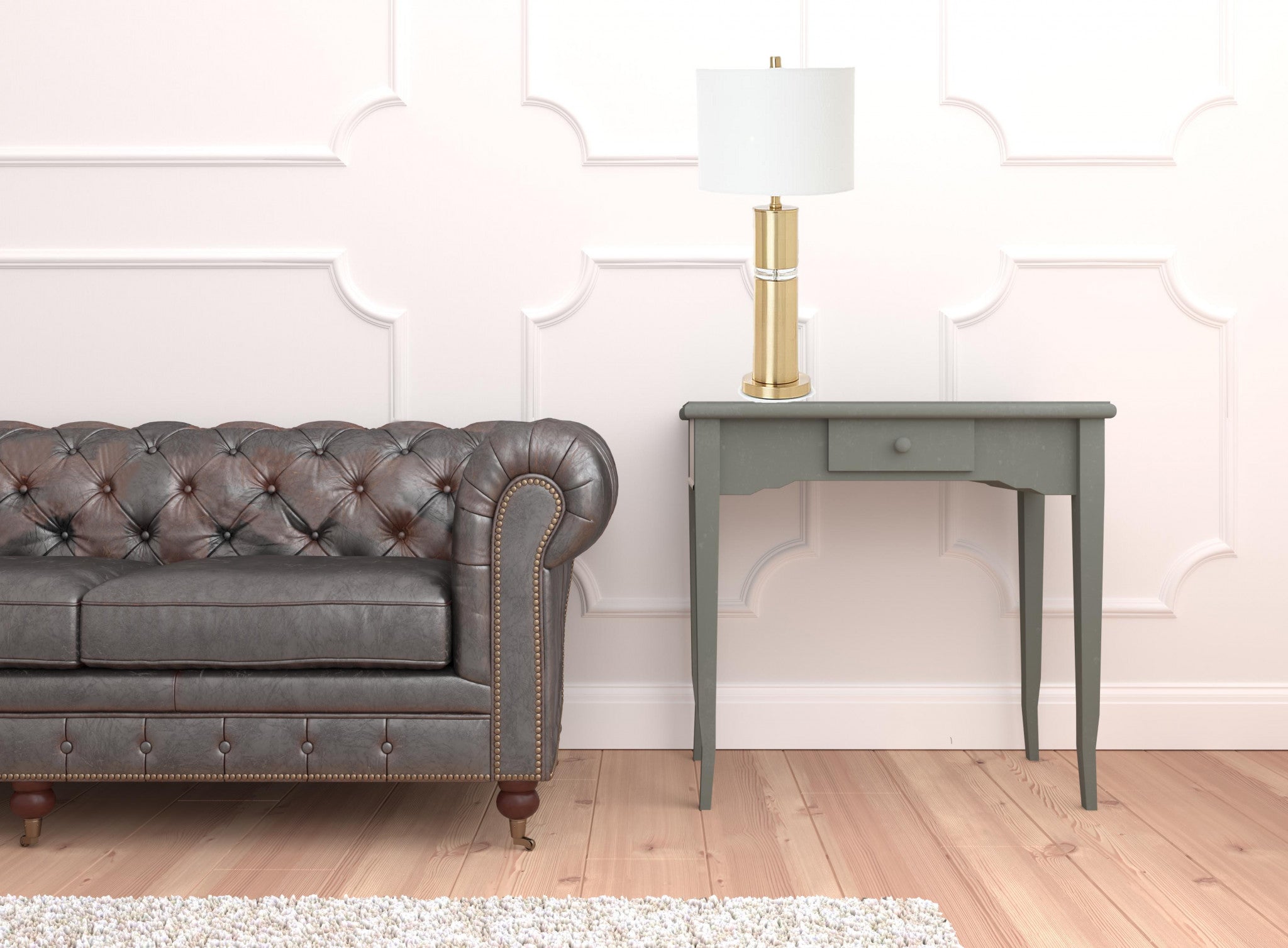 Set of Two 28" Gold Metal Cylinder Table Lamps With White Drum Shade