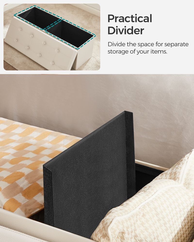 SONGMICS Folding Storage Ottoman Bench