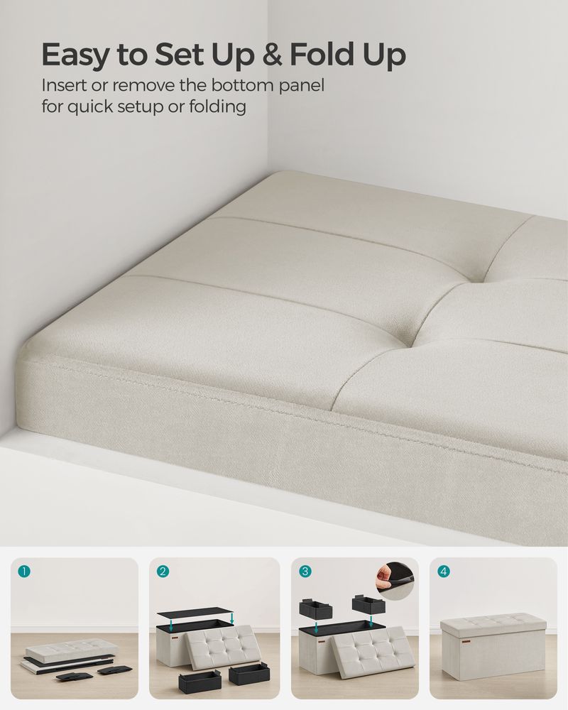 SONGMICS Storage Ottoman Bench with Storage Chest, Load up to 660 lb