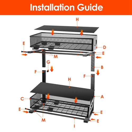 2Pcs Under Sink Organizer 2 Tier Pull Out Cabinet Baskets Storage Shelf Sliding Storage Drawers Rack with 5 Adjustable Height Mesh Baskets for Home Ki