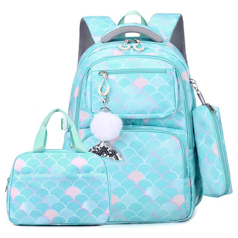 3 in 1 set Primary School Girls Backpack Lunch Bag and Pencil Pouch