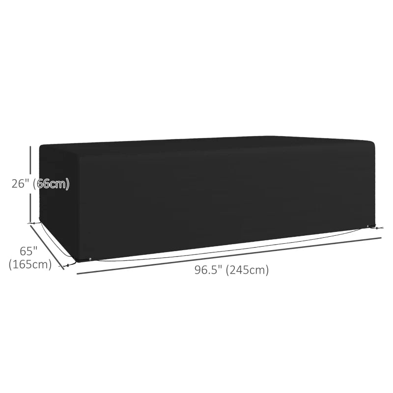 Patio Furniture Cover for Outdoor Sectional Sofa Set Waterproof Windproof Oxford Fabric, 97" x 65" x 26", Black