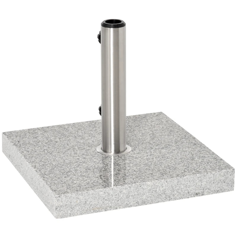 55 lbs Marble Square Umbrella Stand 16.5" Market Heavy Holder Base w/ Wheels, Grey