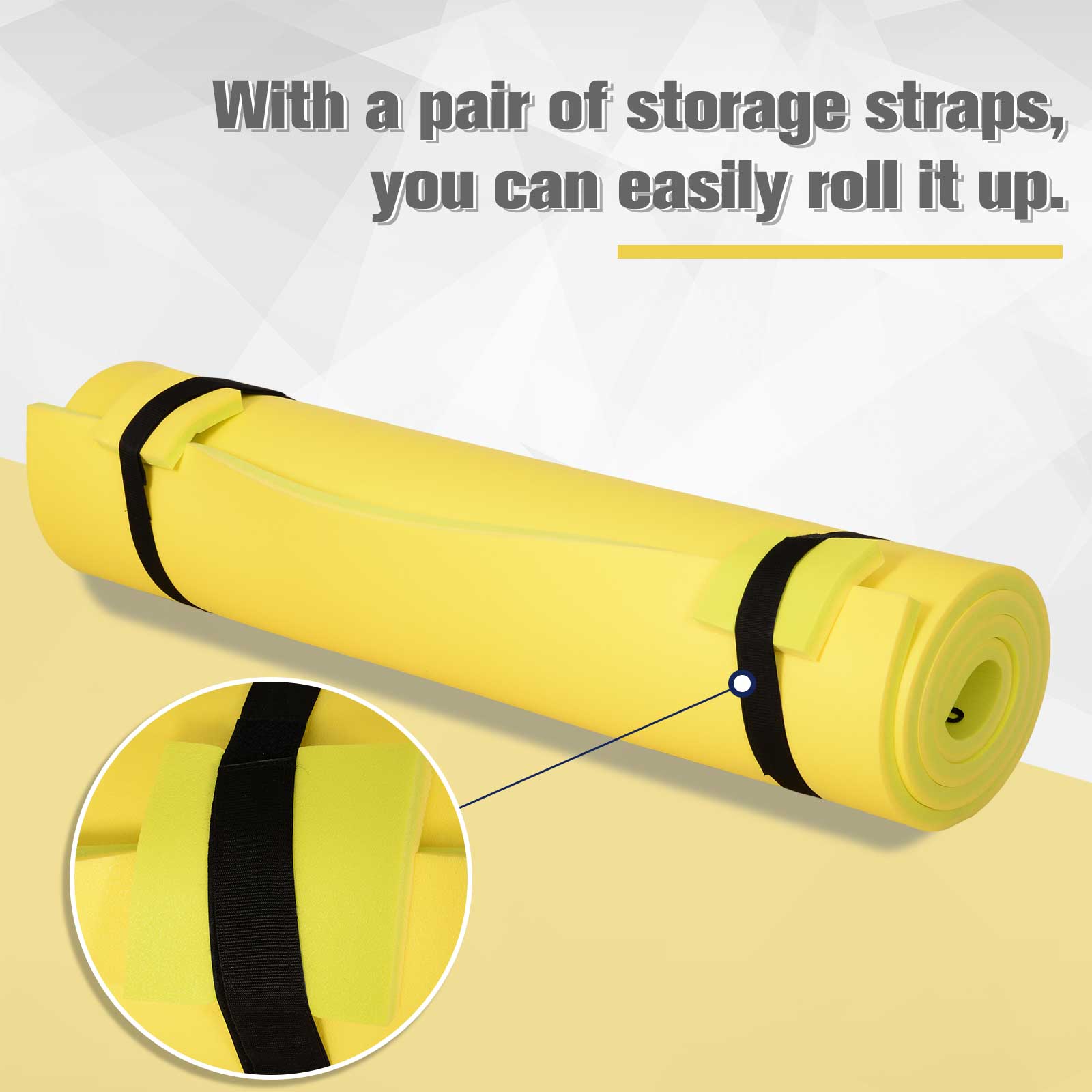 Soozier 9.8FT Floating Water Mat Float Pad Used in Lake Pool Water Beach Sea Ocean for Adults and Kids Yellow