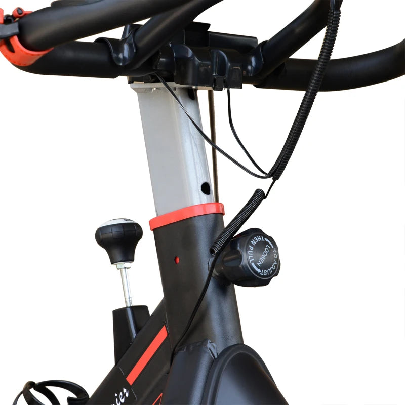 Soozier Upright Stationary Exercise Bike, Cardio Workout Training Bicycle w/ Adjustable Resistance LCD Monitor, Black