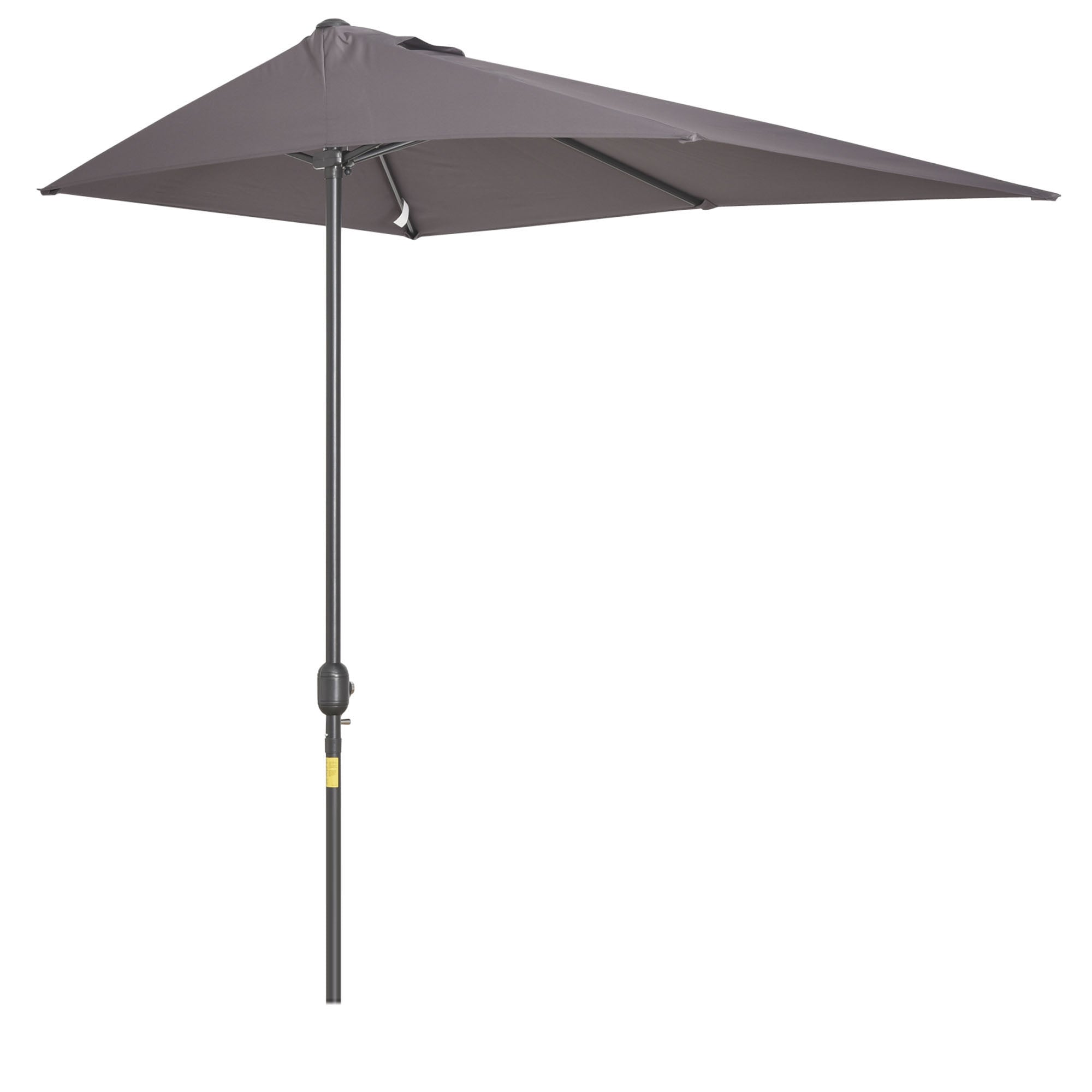 Outsunny Half Round Umbrella 8ft Balcony Parasol for Patio Garden Outdoor Window Sun Shade Grey