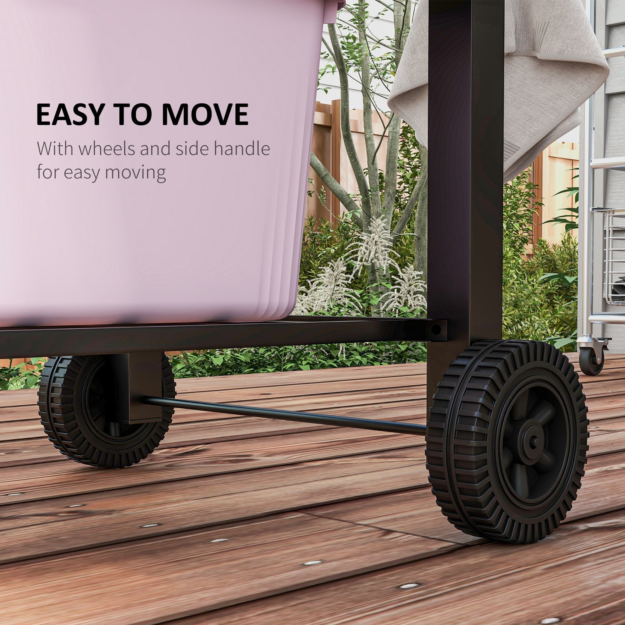 Outsunny BBQ Grill Trolley Charcoal Portable Stainless Steel with Wheels Side Shelf Camping Hiking Picnic