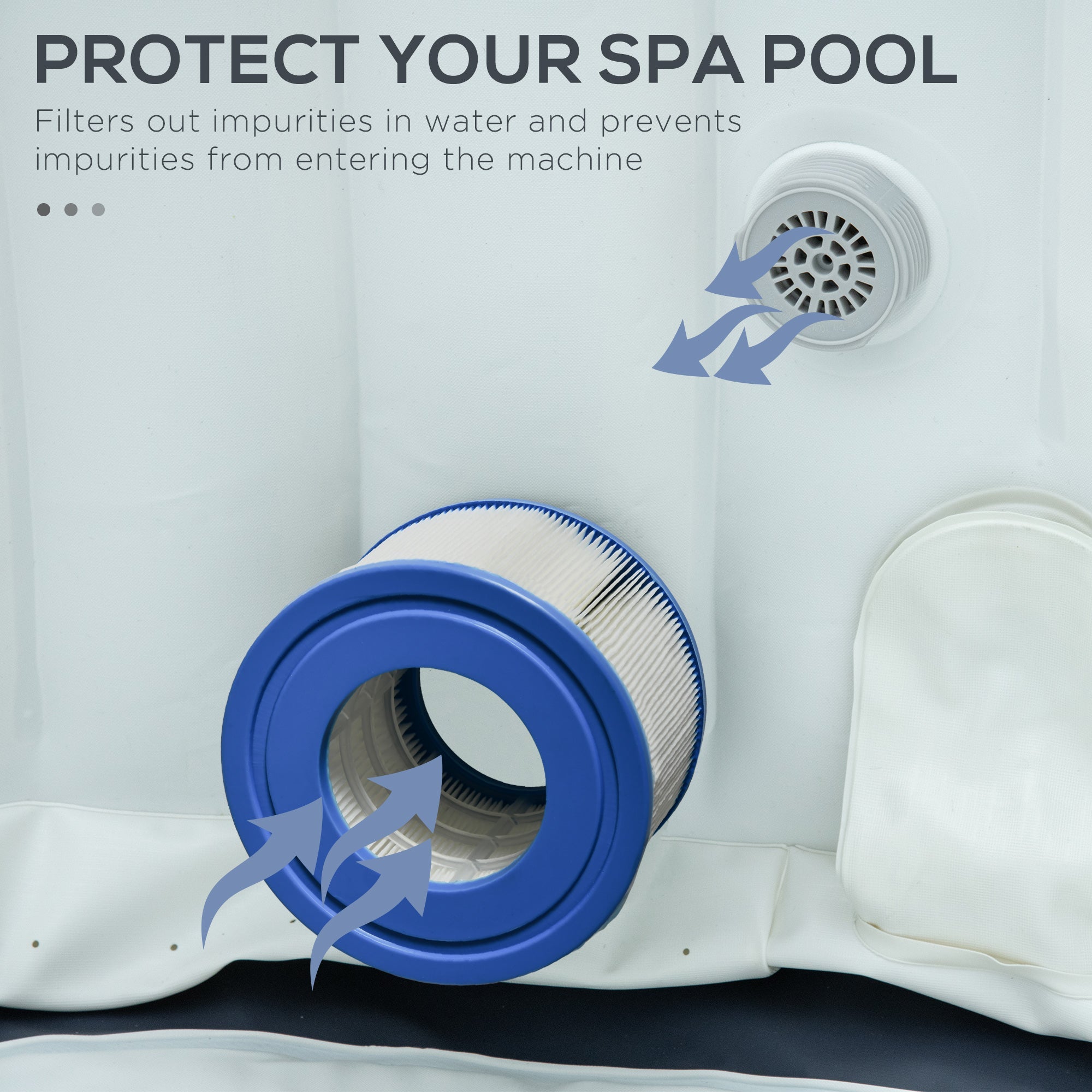 Outsunny Spa Pool Filter Cartridge Refresh: 6 Pack Replacement Filters for Hot Tub, Inflatable Pool Cleaning and Maintenance