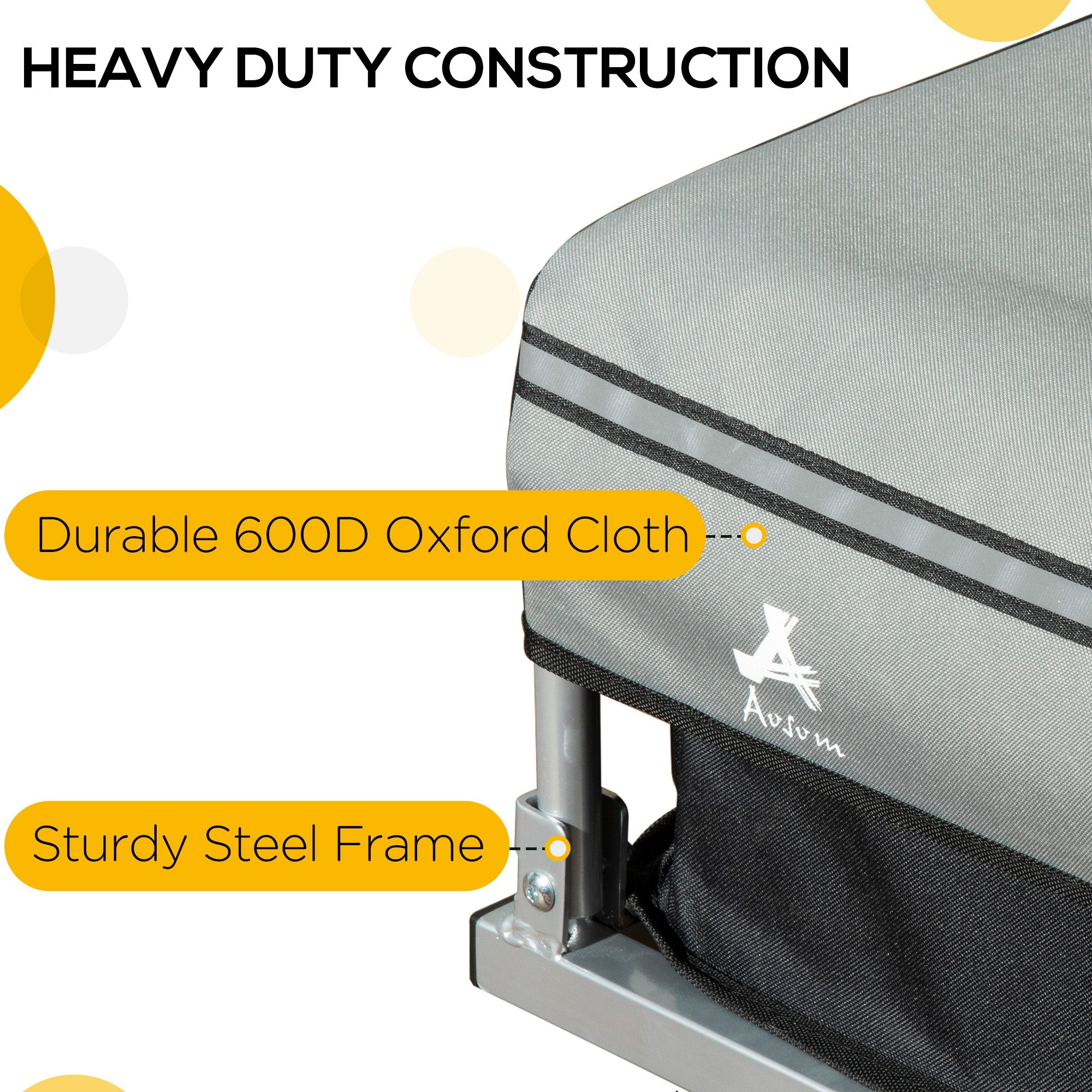 Aosom Outdoor Bike Cargo Trailer, Foldable Bicycle Luggage Wagon, Triple Safety, 16" Wheels, Removable Cover, Black and Grey