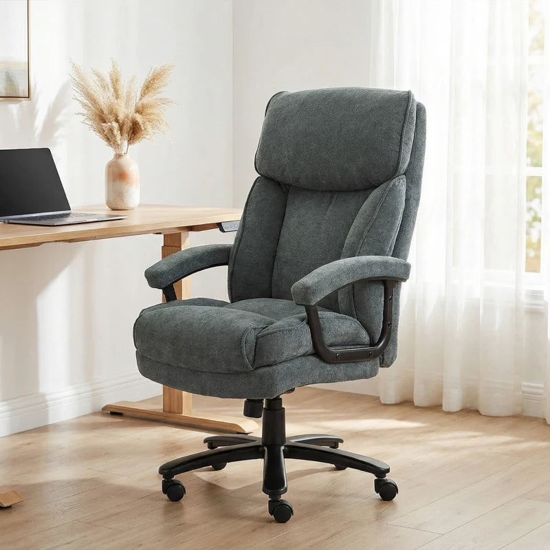 Big and Tall Executive Office Chair, Up to 450 lbs. Heavy Duty Desk Chair, Computer Chair for Heavy People, Grey