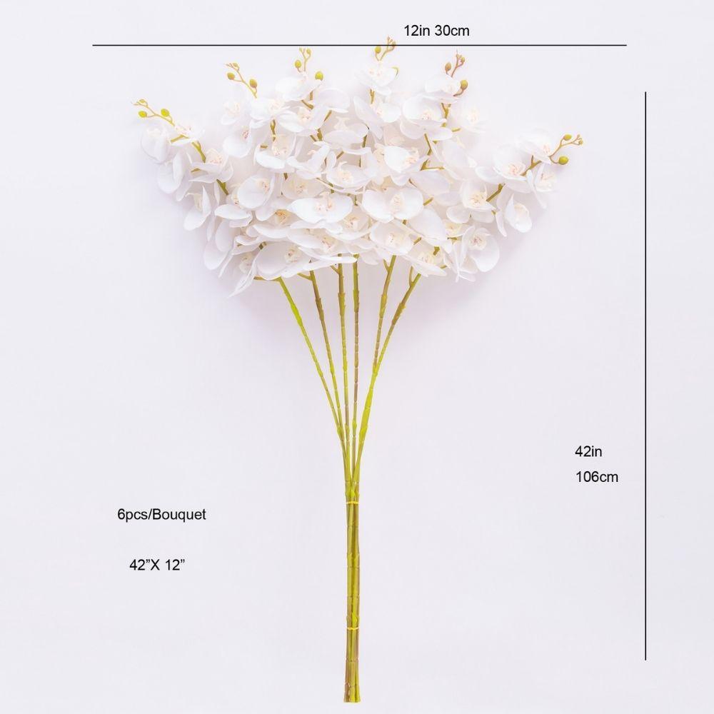 Zuna Artificial White Orchid Bouquet 42'' X 12''(Set Of 6)