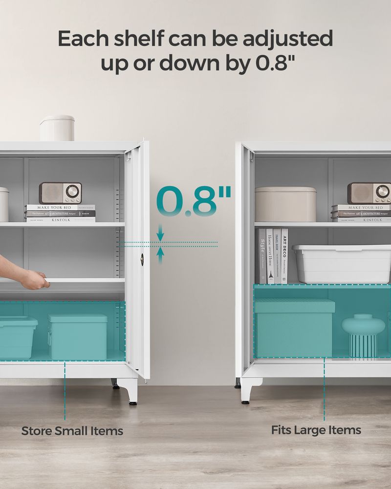 SONGMICS Metal Storage Cabinet with Doors and Shelves