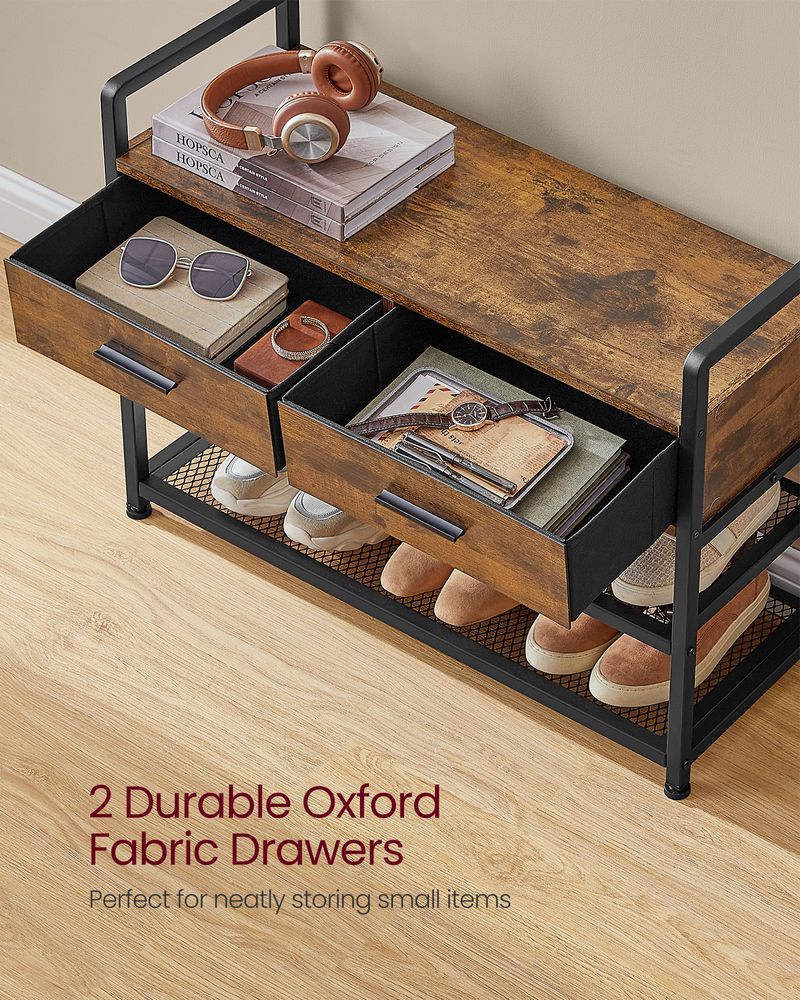 VASAGLE Hall Tree with Bench and Shoe Storage