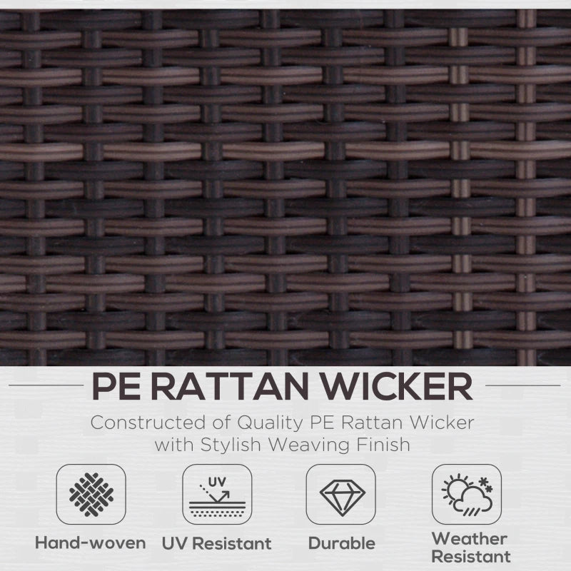 Outsunny 5 Pieces Patio Wicker Patio Furniture Sofa Set with Thick Cushions, Outdoor Modular PE Rattan Sectional Conversation Couch with Glass Top Table, Cream White