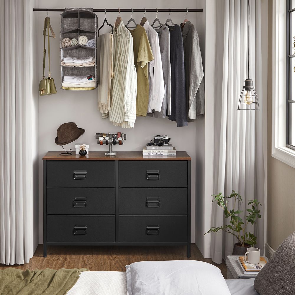 SONGMICS Wide Storage Dresser with 6 Drawers