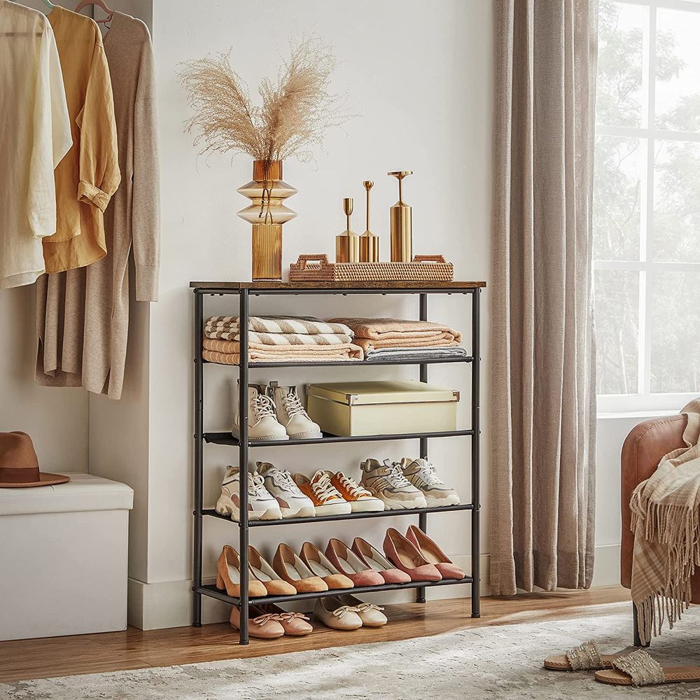 VASAGLE 5 Tier Shoe Storage Rack for 12-16 Pairs of Shoes