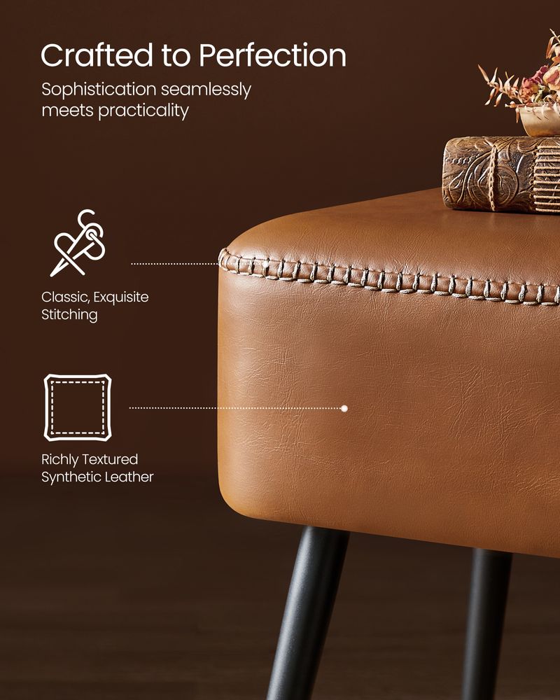 VASAGLE EKHO Collection - Ottoman Bench with Steel Legs
