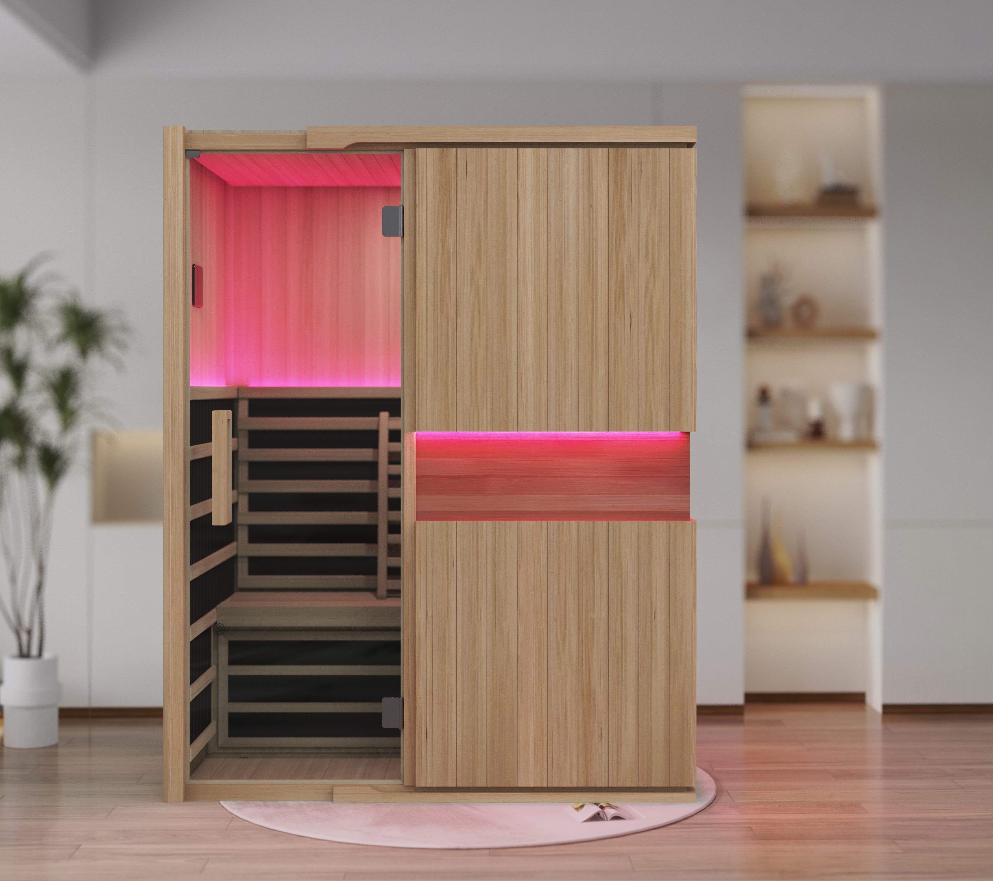 Blisspod, Milano, Full Spectrum Sauna Canadian Hemlock Ultra Low EMF, 7 Far Infrared & Red Glass Heater & Chromotherapy – 3 Person