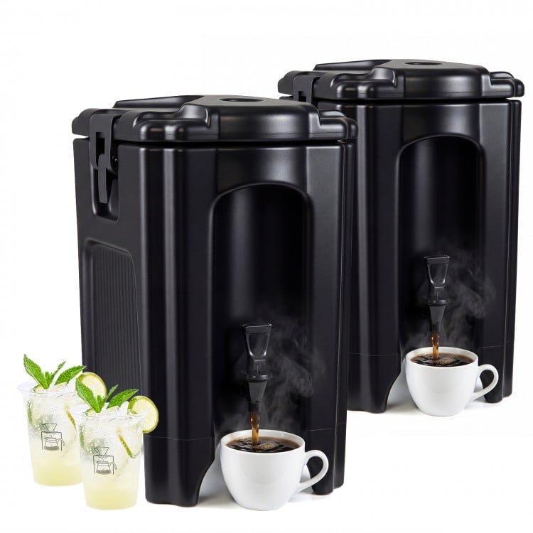 4.4 Gallons Insulated Beverage Dispenser with Ergonomic Handles Set of 2
